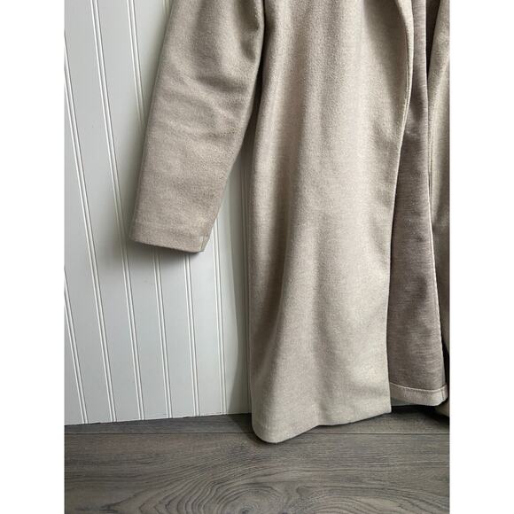 Joie Long Overcoat Women's XL Cream Lapel Collar Long Line Pockets Coat - Picture 2 of 5